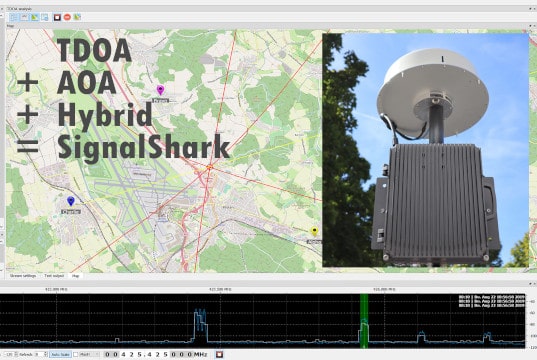 SignalShark monitoriza radiofrecuencias y radiolocalización TDOA/AOA