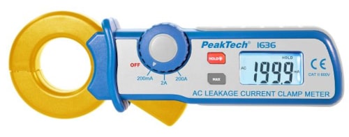 Pinza amperimétrica de fuga de CA PeakTech 1636