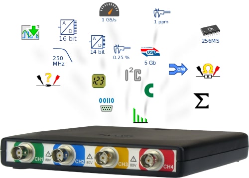 Handyscope HS6 Osciloscopio USB 3.0 de cuatro canales